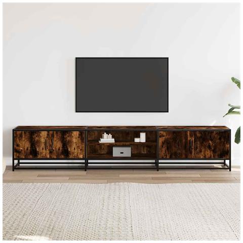 Mobile Tv Rovere Fumo 210x35x41 Cm In Truciolato - Foto 3