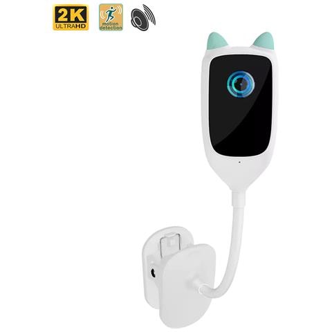 Telecamera Wifi Monitoraggio Bambini 2k / Full Hd 1080p. Pinza Di Fissaggio. Slot Per Sd. Rilevamento Del Movimento, Comunicazione A 2 Vie. - Foto 1