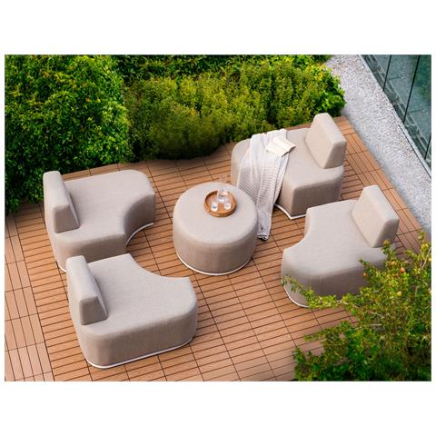 Set Da Giardino Con Tavolo 4 Posti Fabro Tessuto Beige - Foto 1