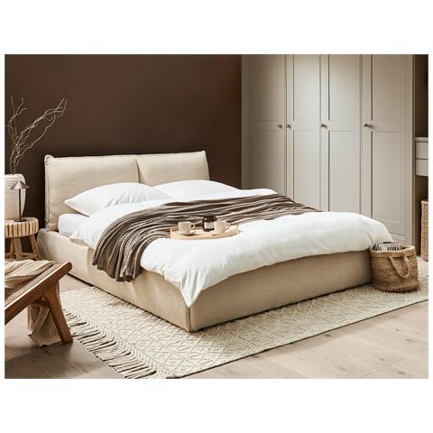 Letto Bouclé Vinay 160 X 200 Cm Beige Chiaro - Foto 1