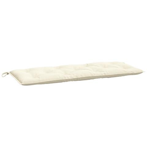 Cuscino Per Panca Da Giardino Crema 120x50x7 Cm Tessuto Oxford - Foto 2