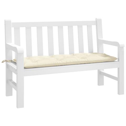 Cuscino Per Panca Da Giardino Crema 120x50x7 Cm Tessuto Oxford - Foto 1