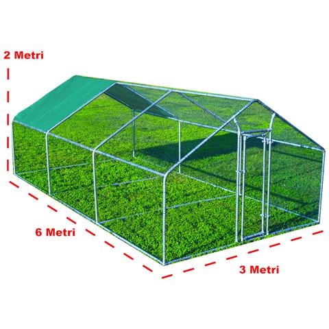 Gabbia Per Animali Da Esterno - Recinto Per Polli 3 X 6m X 2m H  - 18 Mq - Foto 1