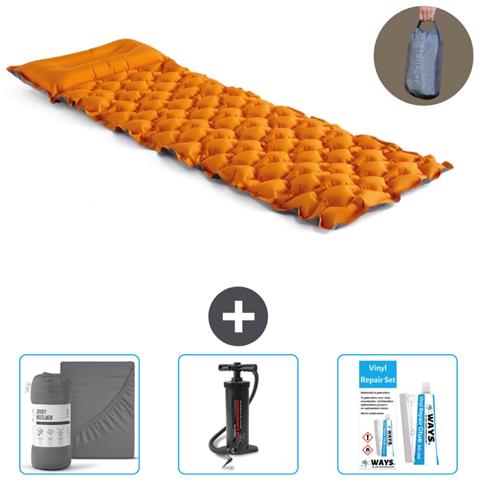 Set Materassino Gonfiabile - 191x71x11 Cm - Oranje - Include Accessori Coordinati Cb11 - Foto 1