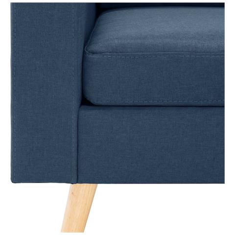 Set Divani 2 Pz In Tessuto Blu - Foto 8