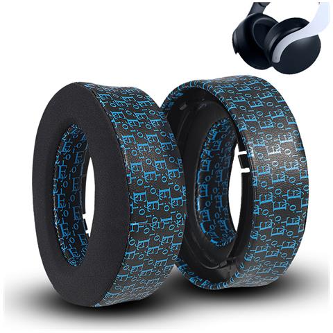 Cover Auricolari Rrescanti Per Sony Ps5 - Stampa Nero E Blu (confezione Da 2) - Foto 1