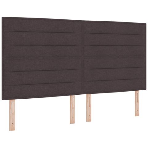 Testiera design Lines Marrone scuro 180 cm Tessuto - Foto 1