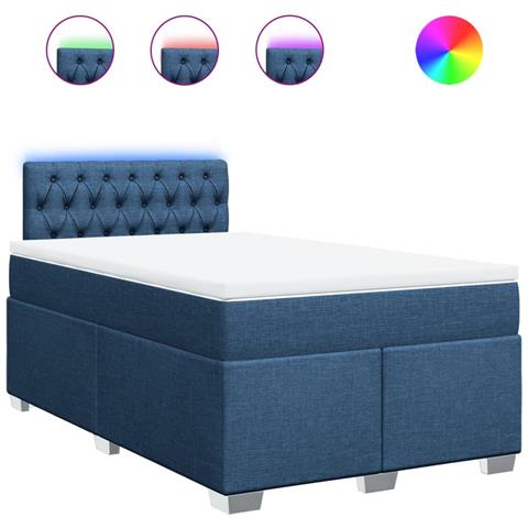 Giroletto a Molle con Materasso Blu 120x190 cm in Tessuto - Foto 1