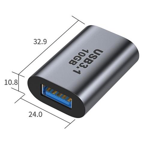 Adattatore Da Usb Femmina A Type-c Femmina - Convertitore Ad Alta Velocità 10gbps - Foto 3