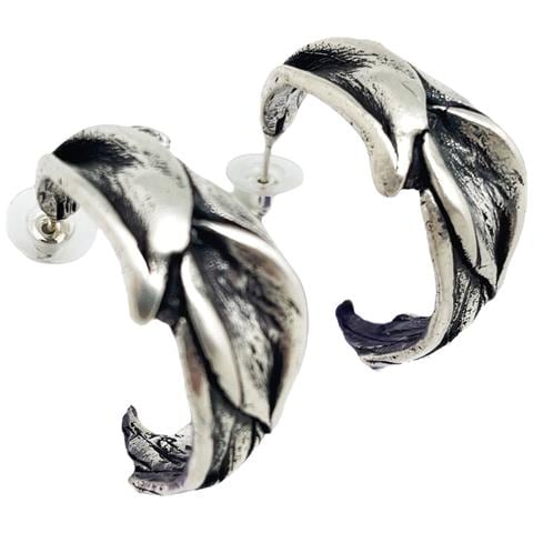 Orecchini A Cerchio Creoli Con Calle Collegate In Argento Placcato - Foto 1