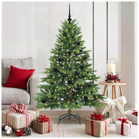 Albero di Natale artificiale con 150 LED Verde 150 cm PE e PVC - Foto 2
