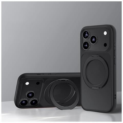Custodia Anti-caduta Con Sensazione Di Pelle Nera E Supporto A 360° Compatibile Con Apple Iphone 17 Pro - Foto 4