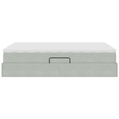 Letto con contenitore e materasso Grigio chiaro 140 x 200 cm - Foto 9