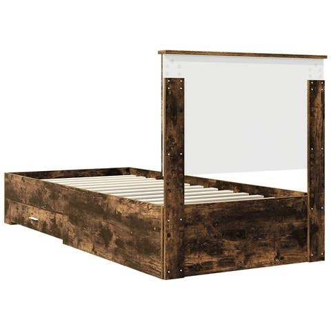Struttura del letto Rovere fumé 90 x 200 cm Legno multistrato - Foto 9