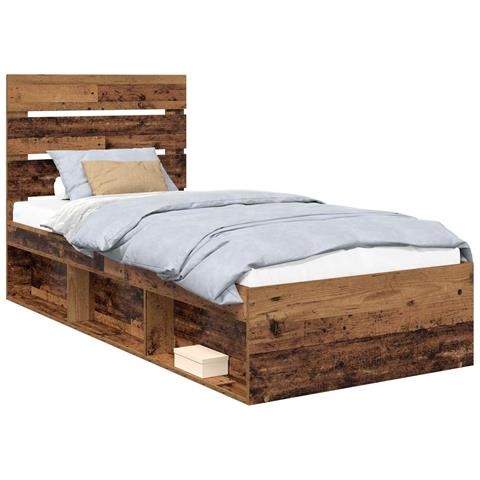 Struttura del letto Legno vecchio 90 x 200 cm Pino massello - Foto 1