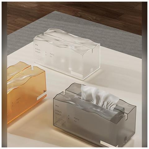 Elegante Portafazzoletti A Forma Di Iceberg Galleggiante - Dispenser Di Carta In Pet E Metallo Transparent - Foto 6