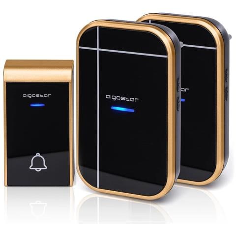 Campanello Wireless Nero Oro 36 Suonerie 150m Ip44 2 Ricevitori E1 - Foto 1