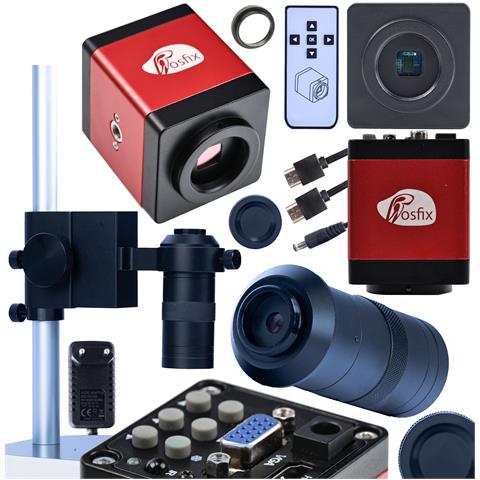 Set Microscopico Draco Red Pro 3 In 1 - Camera Kmdrp-hdmi-vga 2mp, Obiettivo 100x, Piattaforma Odm-100x | Alta Qualità, Precisione, Stabilità - Foto 1