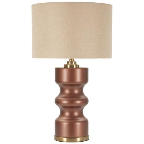 Lampada Da Tavolo Rosenthal -a- In Vetro Marrone Con Paralume Beige Ø 40,5 Cm - Foto 1