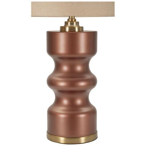 Lampada Da Tavolo Rosenthal -a- In Vetro Marrone Con Paralume Beige Ø 40,5 Cm - Foto 2