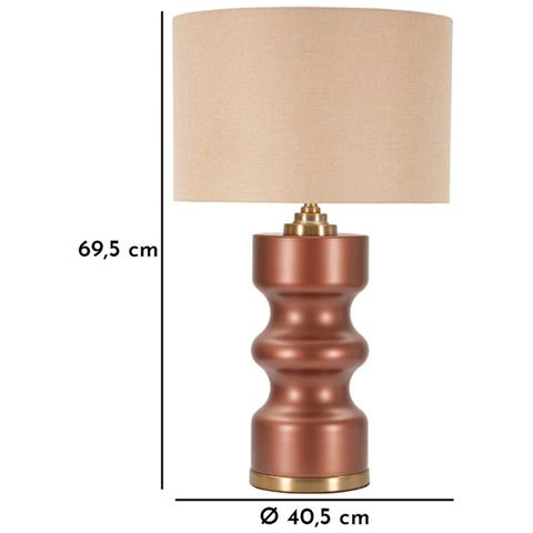 Lampada Da Tavolo Rosenthal -a- In Vetro Marrone Con Paralume Beige Ø 40,5 Cm - Foto 7