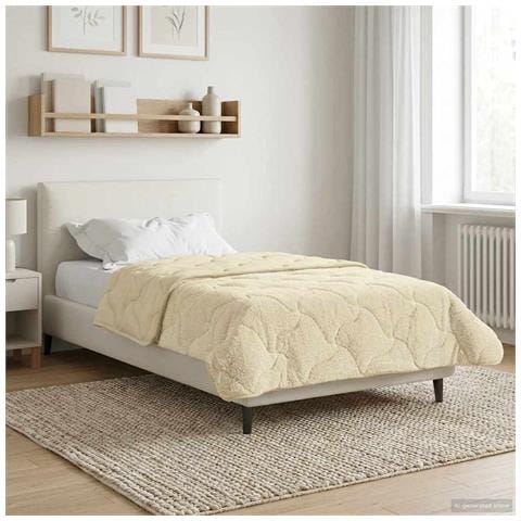 Duvet Estivo Crema 155 x 220 cm Microfibra e Fleece Teddy - Foto 2