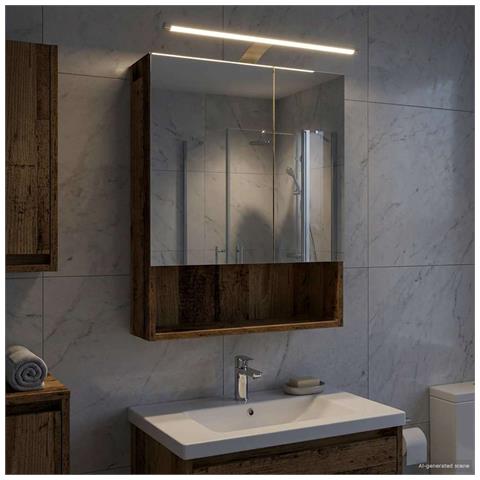 Mobiletto per specchio da bagno Legno vecchio 50 x 14,5 x 70 cm - Foto 2