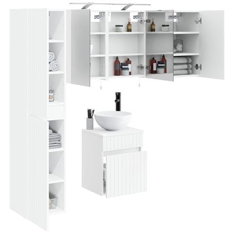 Set di Armadi da Bagno 5 pcs Bianco 40 x 10,5 x 60,5 cm - Foto 2