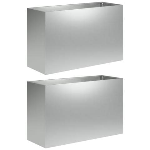 Vaso da giardino 2 pz Argento 80 x 30 x 50 cm Acciaio zincato - Foto 1