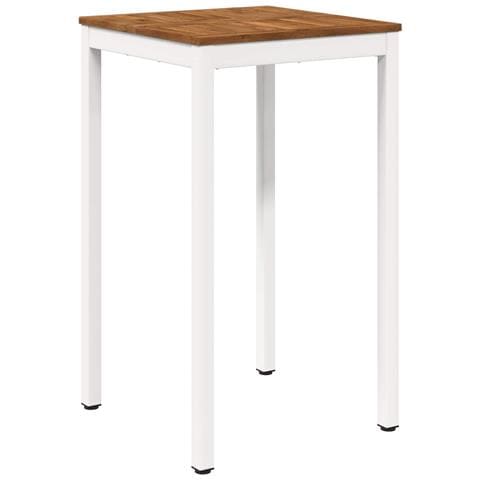 Tavolo Bar da Giardino Naturale e Bianco 60 x 60,5 x 105 cm - Foto 1