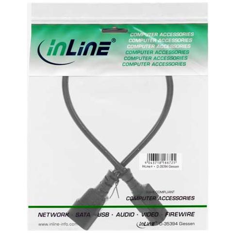 cavo prolunga alimentazione elettrica presa vde c13 a spina vde c14, nera, 0,5m - Foto 2