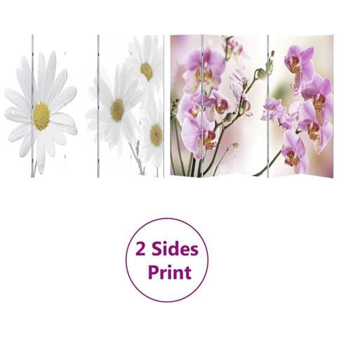 Paravento Pieghevole 200x170 cm con Stampa Fiore - Foto 7