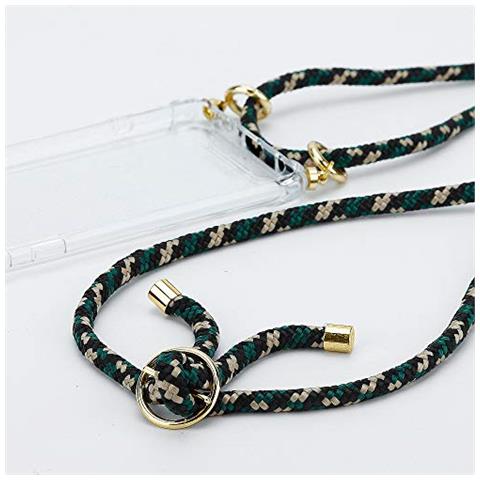 Cadorabo Catena Di Telefoni Cellulari Compatibile Con Lg V40 In Camouflage - Coperchio Protettivo In Silicone Con Anelli D'oro, Cinturino In Corda E Custodia Staccabile - Foto 2