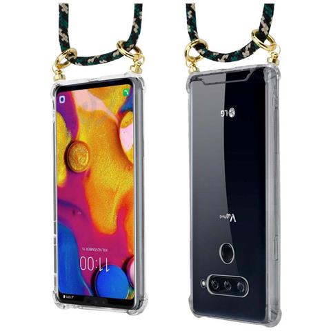 Cadorabo Catena Di Telefoni Cellulari Compatibile Con Lg V40 In Camouflage - Coperchio Protettivo In Silicone Con Anelli D'oro, Cinturino In Corda E Custodia Staccabile - Foto 9