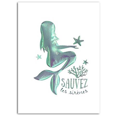Sotto Il Mer, Trasferimento Tessile 15 X 21 Cm, Sirena Iridata, Multicolore, Non Applicabile. - Foto 2