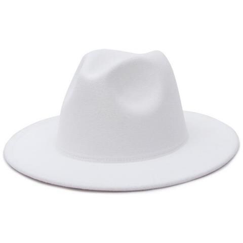 SLOWMOOSE - Cappello Da Donna In Feltro Di Lana Tinta Unita Autunno Inverno  Panama Gamble Jazz Cap [ bianco / 59-60 Cm] - ePRICE