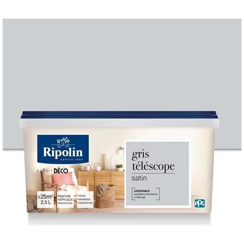 Pittura Murale Tutti I Pezzi, Ripolin - Grigio Satin Telescope, 2.5l - Foto 1