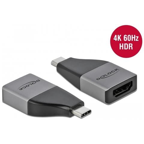 Adattatore USB Type-C per HDMI (DP Alt Mode) 4K 60 Hz + HDR - design compatto - Foto 1