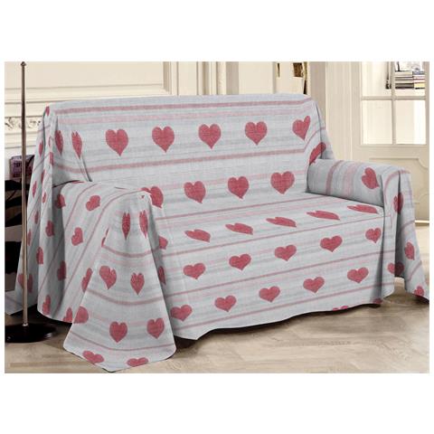 Telo Arredo Multiuso Linea Pensieri Delicati In 100% Cotone Dis Cuori 6979 Singolo Rosso - Foto 12
