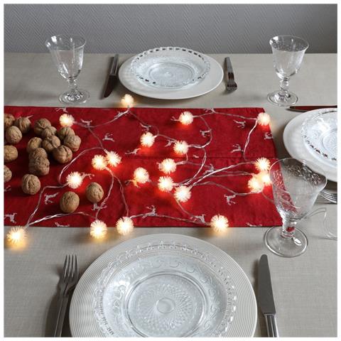 Stringa 20 Led Palle Di Neve Ip20 Bianco Caldo A Batteria Con Timer - Foto 1