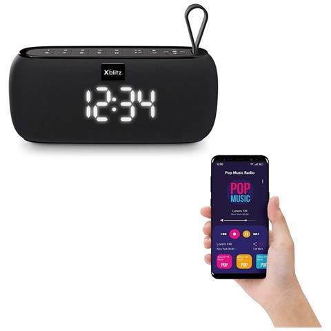 Altoparlante Master 200 con Bluetooth 5.0 Wireless 10w Portatile Orologio Colore Nero - Foto 5