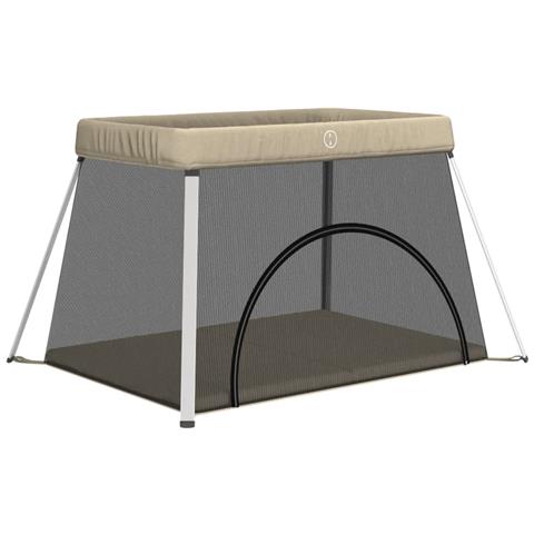 Box Per Bambini Con Materasso Tortora Tessuto Di Lino - Foto 2