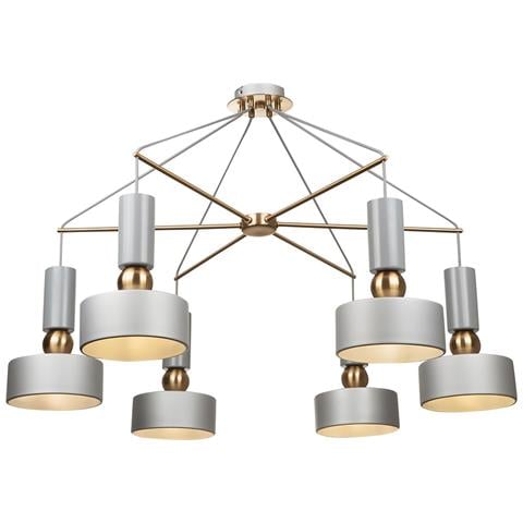 Lampadario A Sospensione Moderno Void Metallo Grigio Acrilico 6 Luci E14 40w - Foto 1