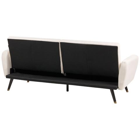 Divano Letto 3 Posti Vimmerby Tessuto Beige Chiaro - Foto 12