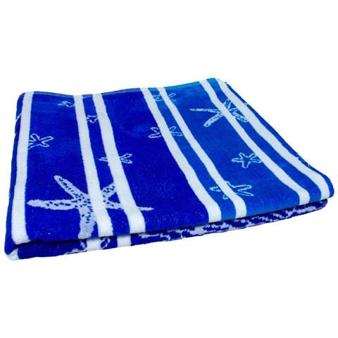 Telo Mare Jacquard Spugna Asciugamano Spiaggia Disegno Lanzarote Degradè Telo Mare Blu - Foto 5