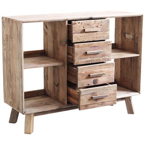 Credenza Vintage In Legno Di Pino Da Soggiorno Con Cassettiera Chiara - Foto 2