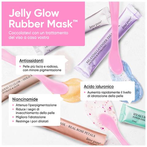 Maschera In Gel Glow Rubber Mix 4 Pz | Maschere Per Il Viso Con Acido Ialuronico - Foto 2
