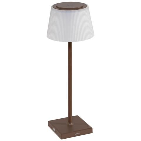 Mrgco-043830 Margò Corten Lampada Tavolo Diffusore Plissettato Led 4w 200lm 3000k Dimmer Ricaricabile - Foto 1