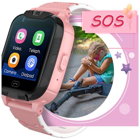 Orologio Intelligente Wi-fi Sim Per Bambini Con Gps E Videochiamata, Rosa - Foto 5