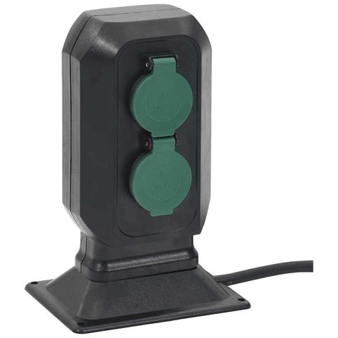 Presa da Esterno con Picchetto 4 Vie Nera e Verde 15,5x11x24cm - Foto 9